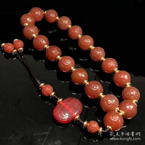 吉祥如意老玛瑙回纹十八子佛珠念珠2 珠子直径20mm