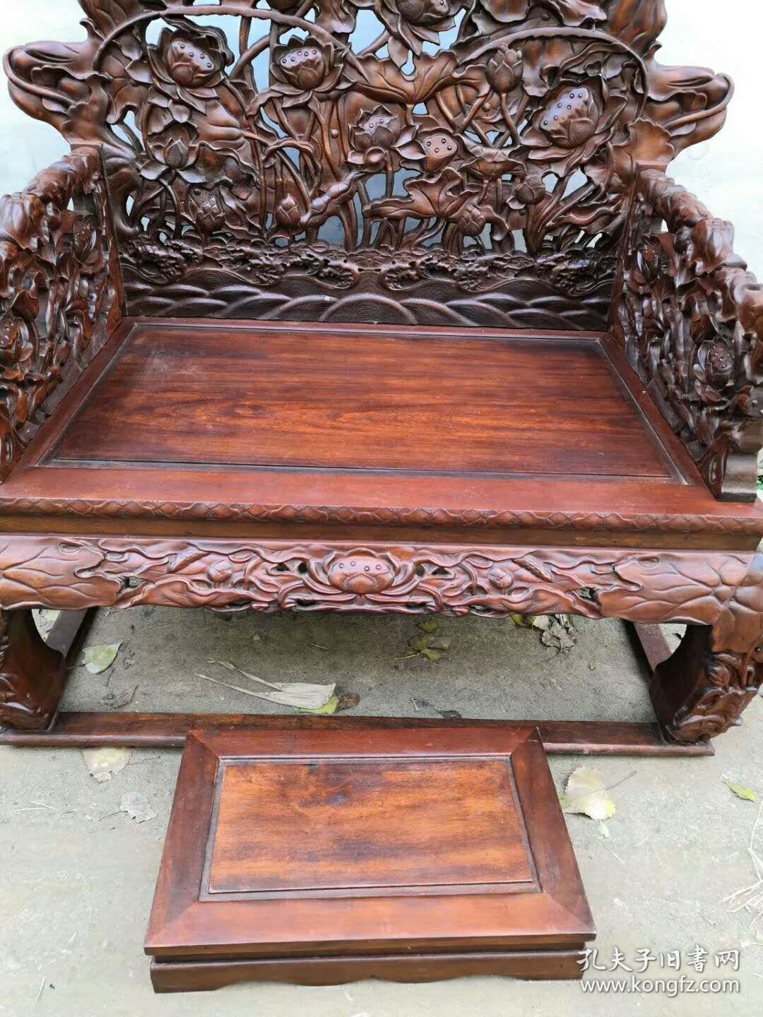 明清家具黄花梨荷花宝座