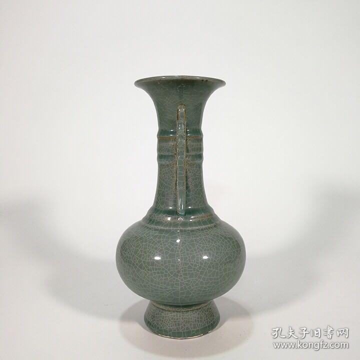 宋溪口官窑双耳出戟瓶 25*13厘米