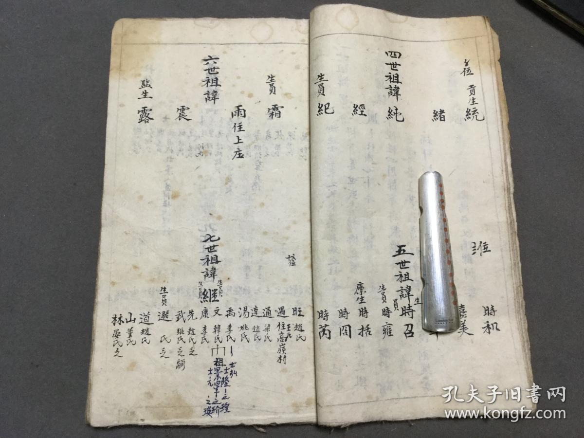 民国手写家谱文献资料清末学者藏书家周之桢一族三乐堂周氏家谱两册一