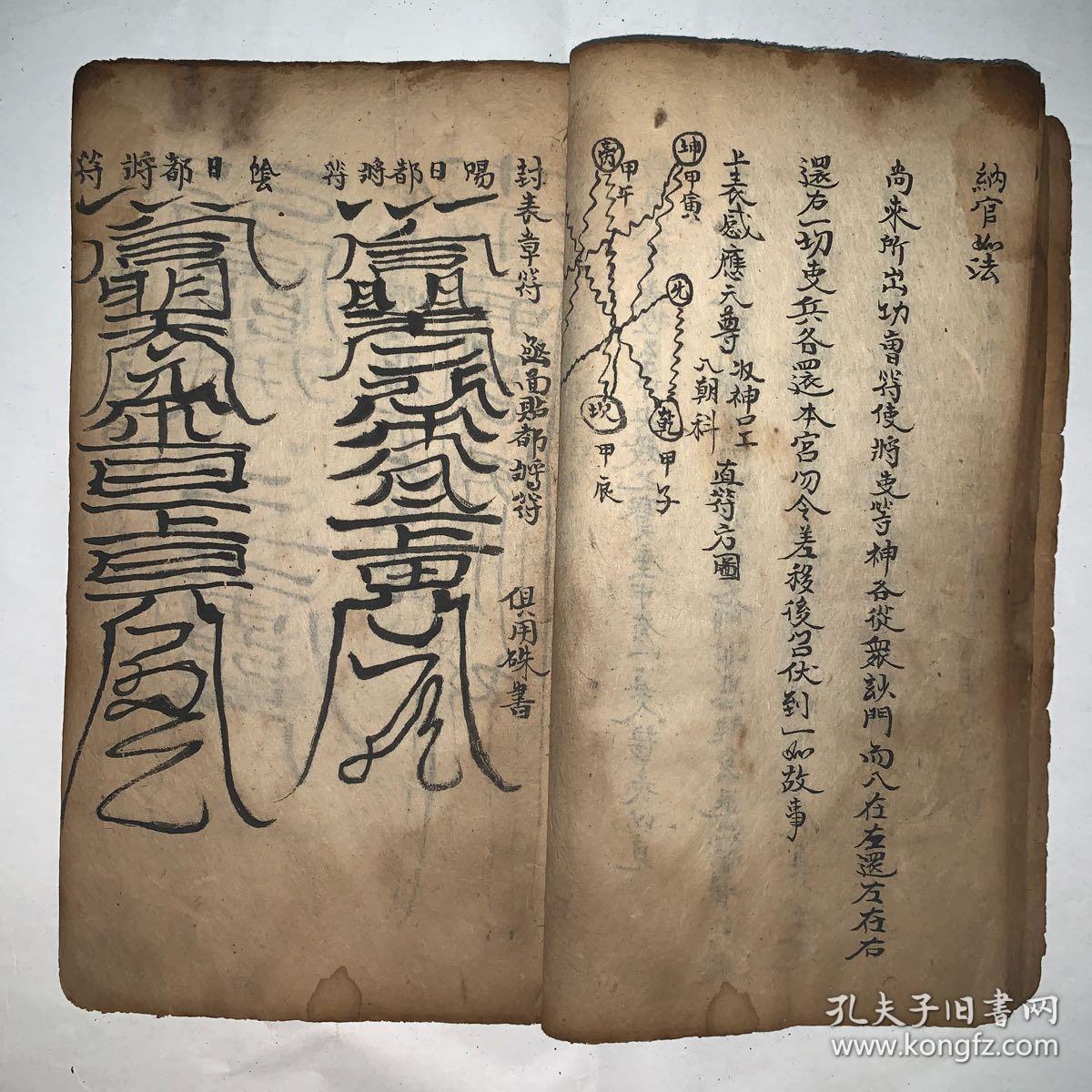 清代宗教手抄本:灵宝诸斋书表启师仪,念金光咒,纳官如法,封表章符,进