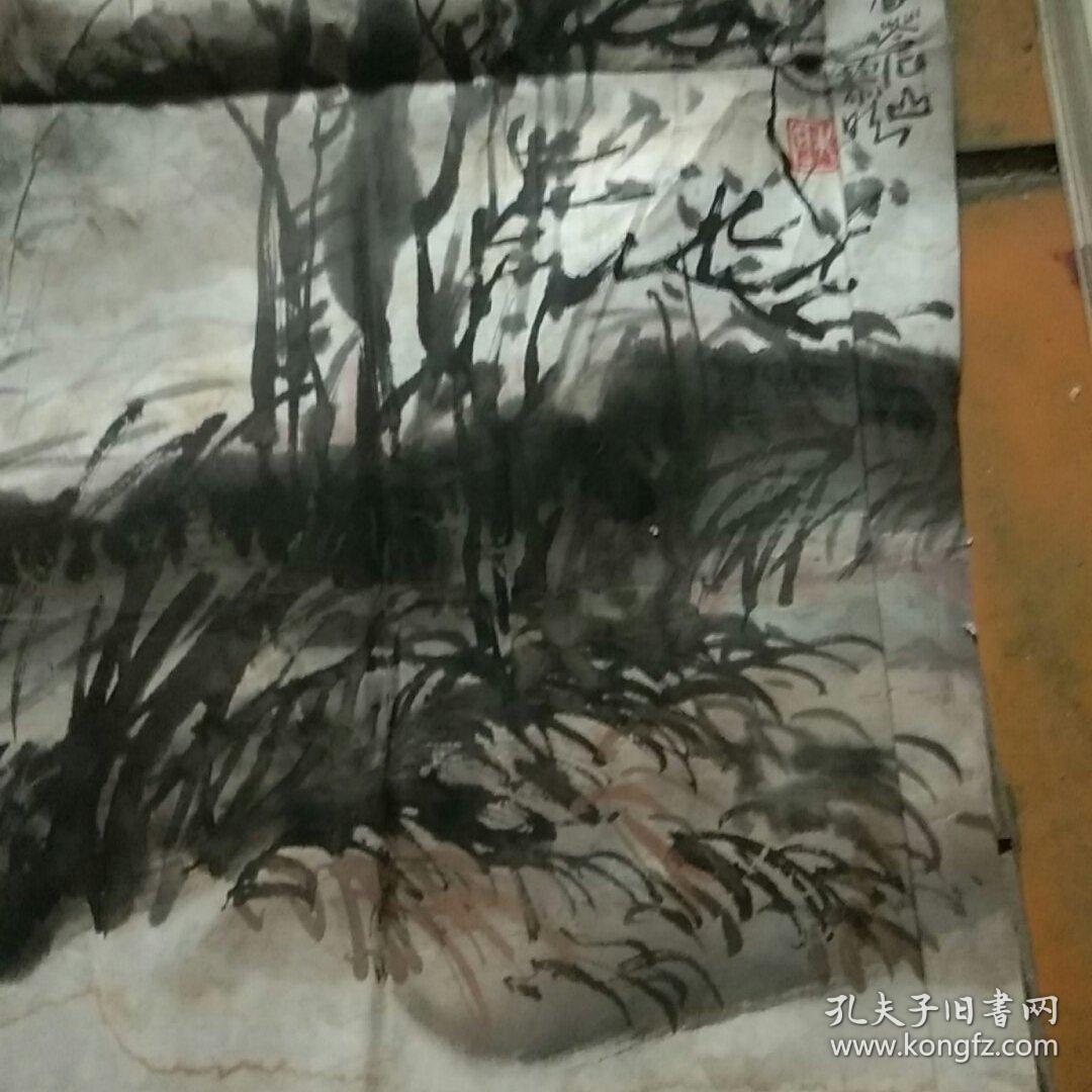 安徽农业大学教授,著名画家(查黎明)国画山水软片,四尺斗方
