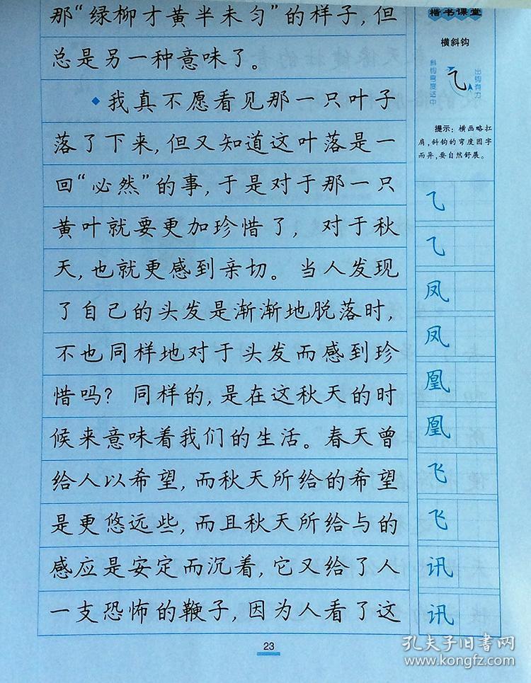 散文名家楷书赏读版张颢 钢笔中性笔中学生成人公务员硬笔临摹本书法