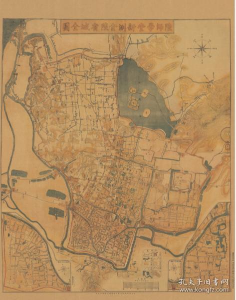 1903《陆师学堂新测金陵省城全图》(原图复制)(南京老地图,南京市老