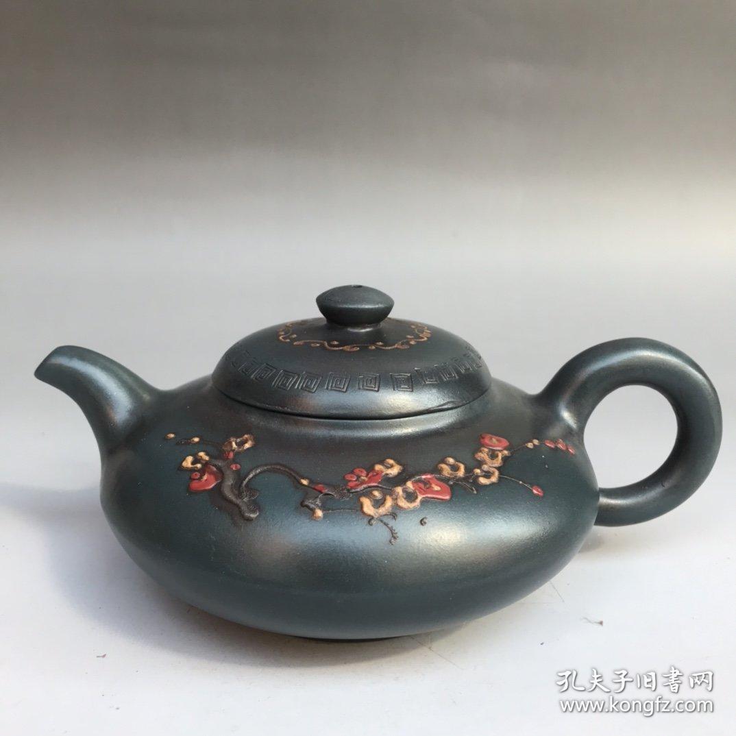 早期收藏绿砂手工 紫砂壶蒋建军作品