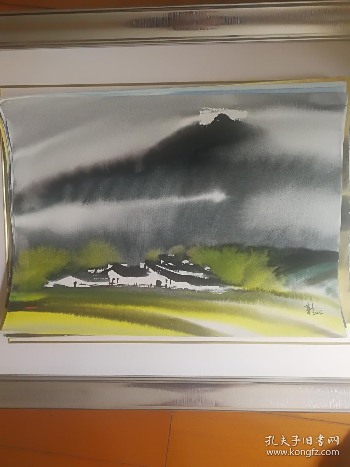 柳新生水彩画一皖南人家(中国著名水彩画大师,绝对保真)