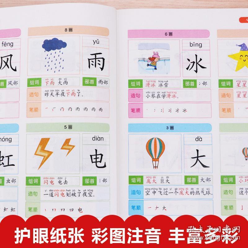学前1280字4册幼儿童宝宝看图识字卡片 学龄前儿童书籍3-6岁 幼儿园幼