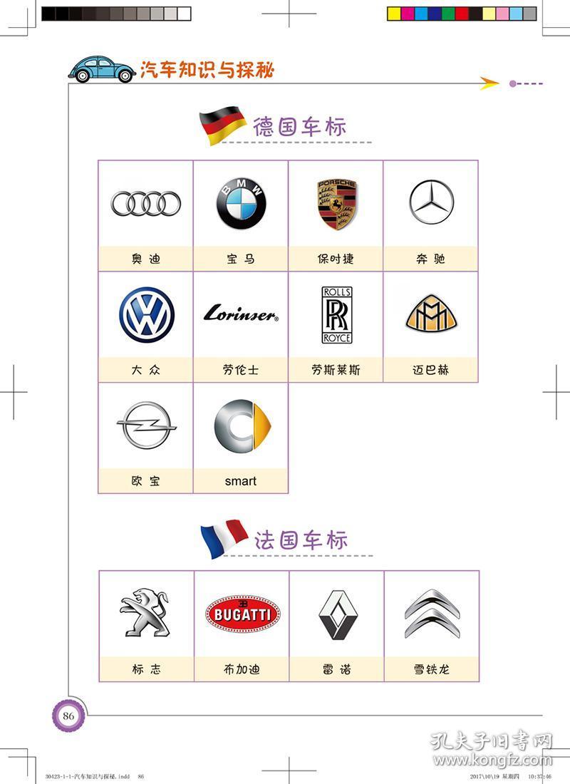 汽车知识与探秘 汽车科普知识参考指南书 汽车标志