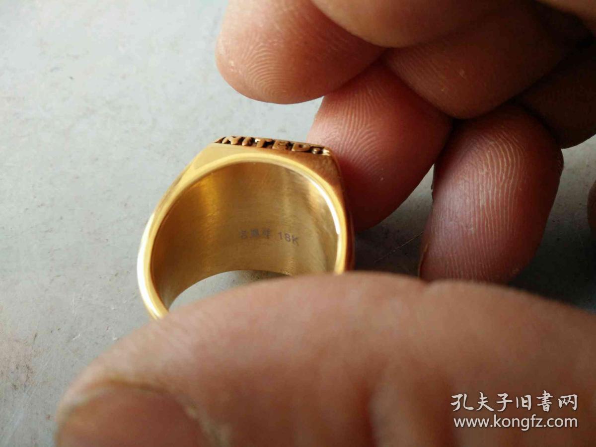 乡下收的清代天然老凤祥18k蓝宝石戒指