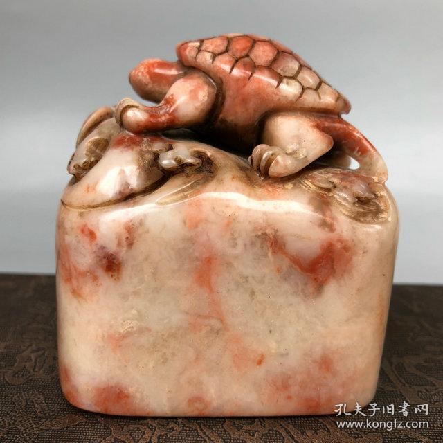 特价秒杀寿山芙蓉石 旧藏富贵吉祥蝠龟钮印章