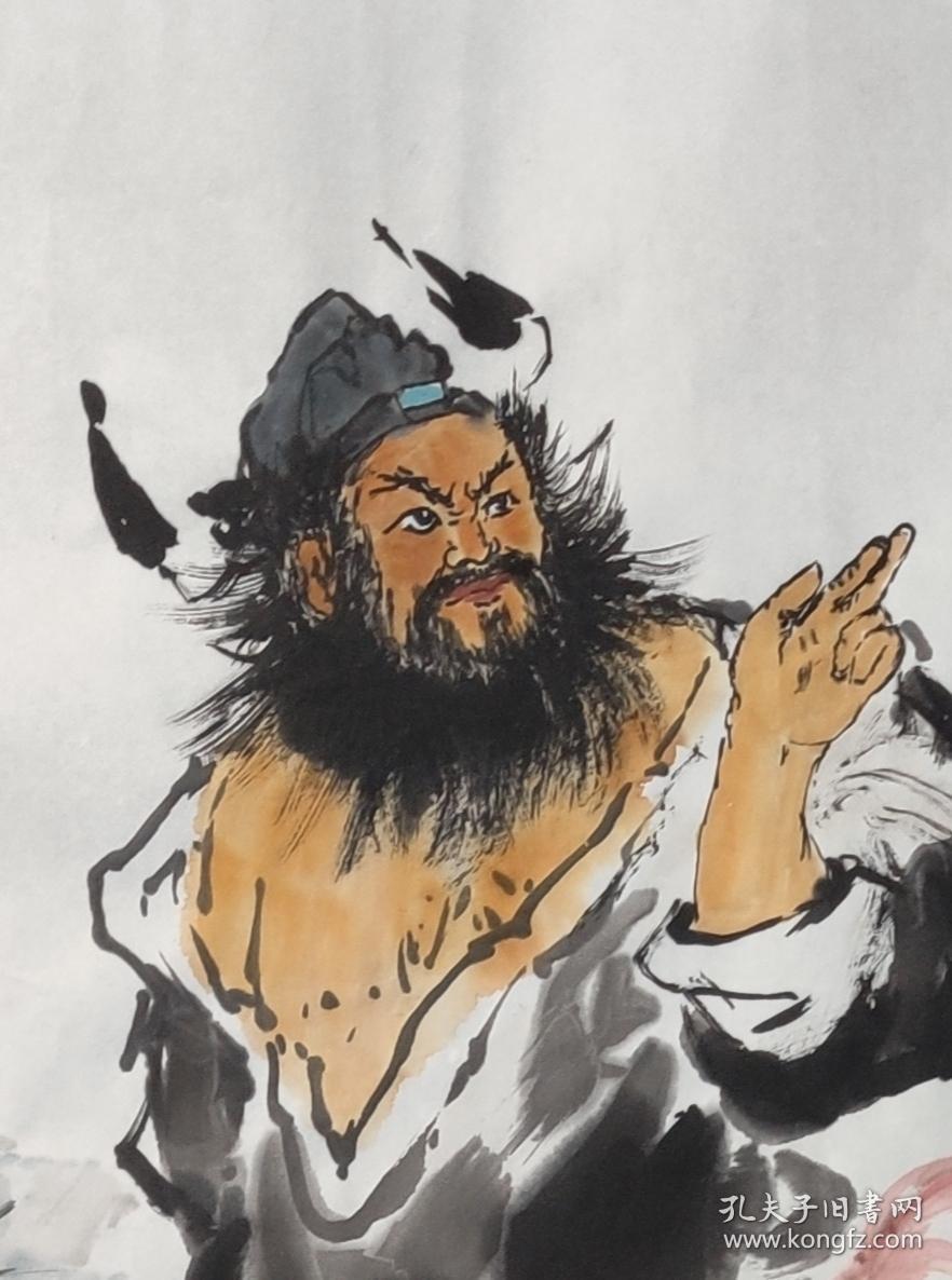纯手绘国画人物 钟馗引福驱邪图 卧室走廊装饰画