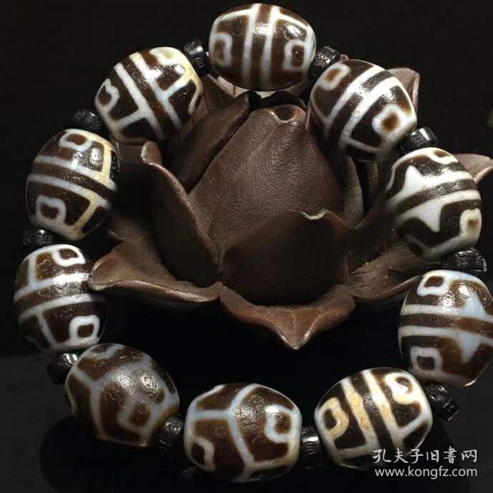 藏区回流千年老天珠莲花天珠手串尺寸:20mm*10颗重量:104.6g