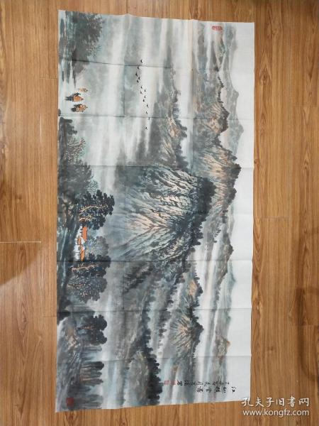 著名画家河南省美协山水画艺委会顾问乔溪岩先生《江山横云图》精品