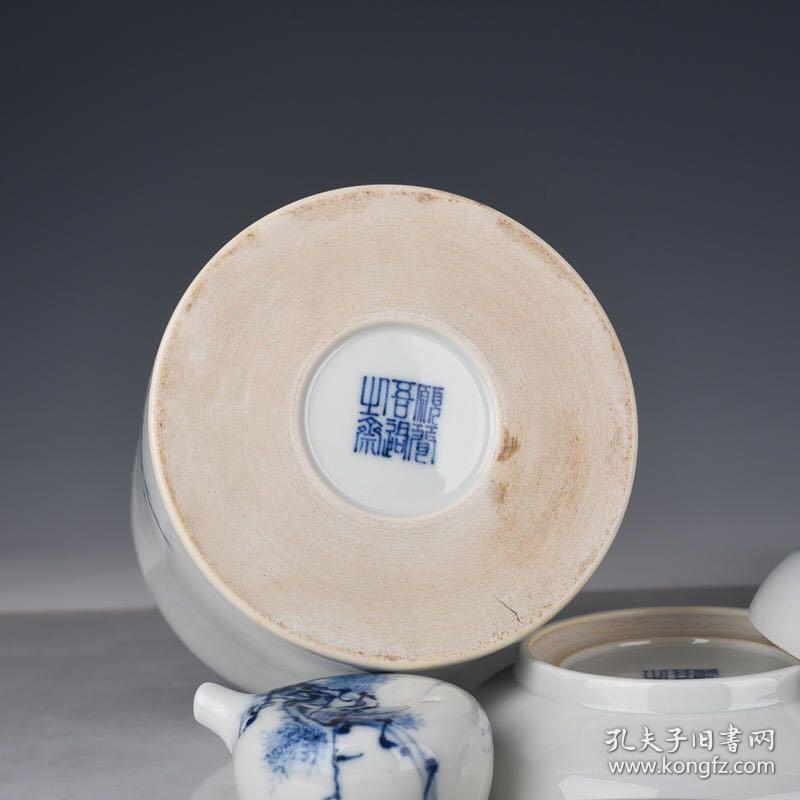 民国竹溪道人王步青花松鹰文房七宝文具 古玩191008花瓶古董古藏品