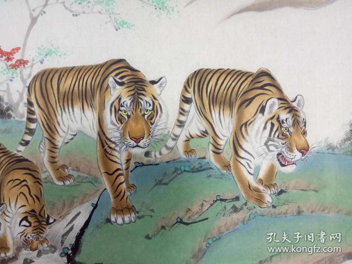 全国画虎百家郑强代表作百虎图,20米长卷【百虎集福】