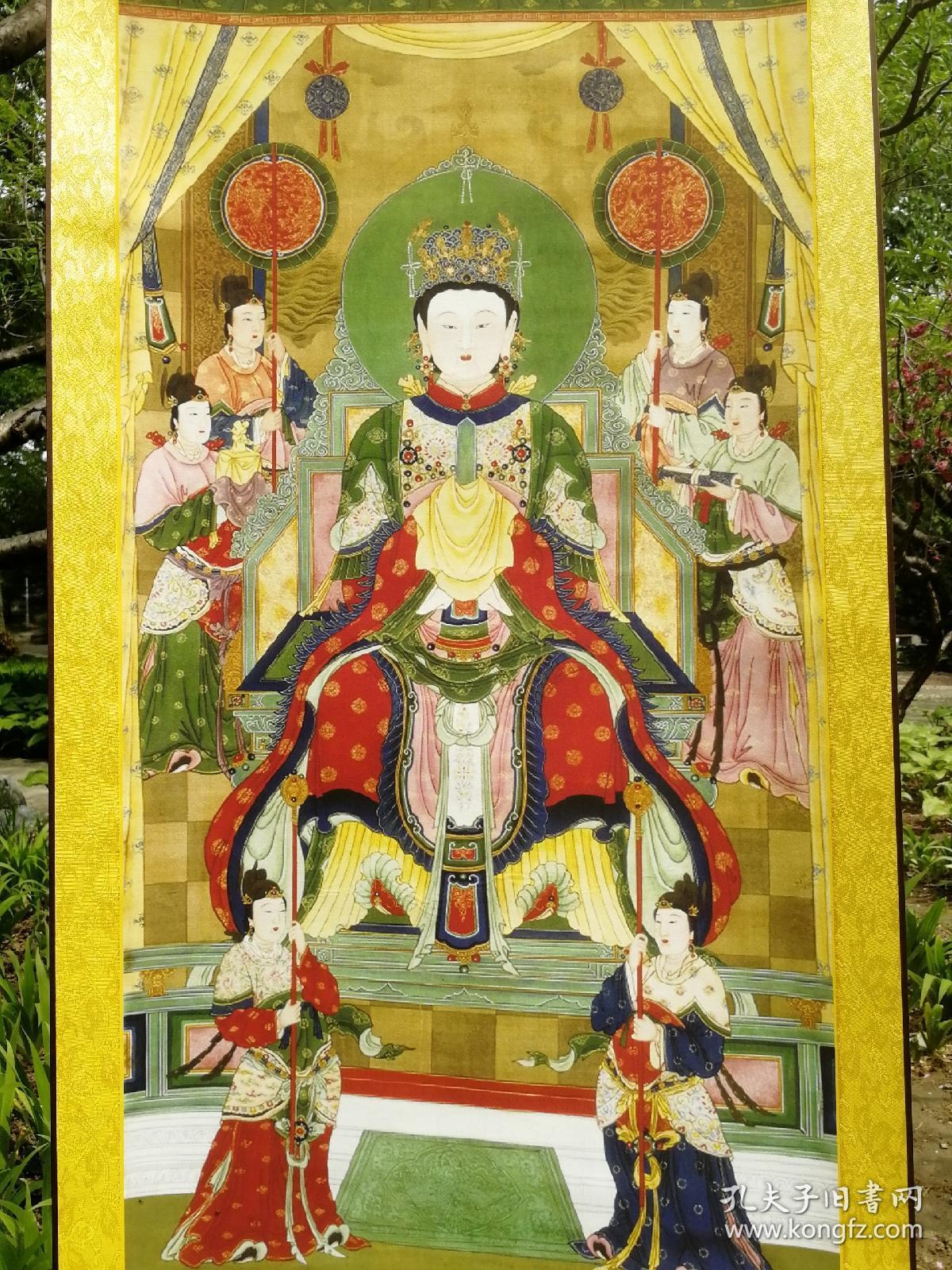 碧霞元君画像宣纸卷轴挂画
