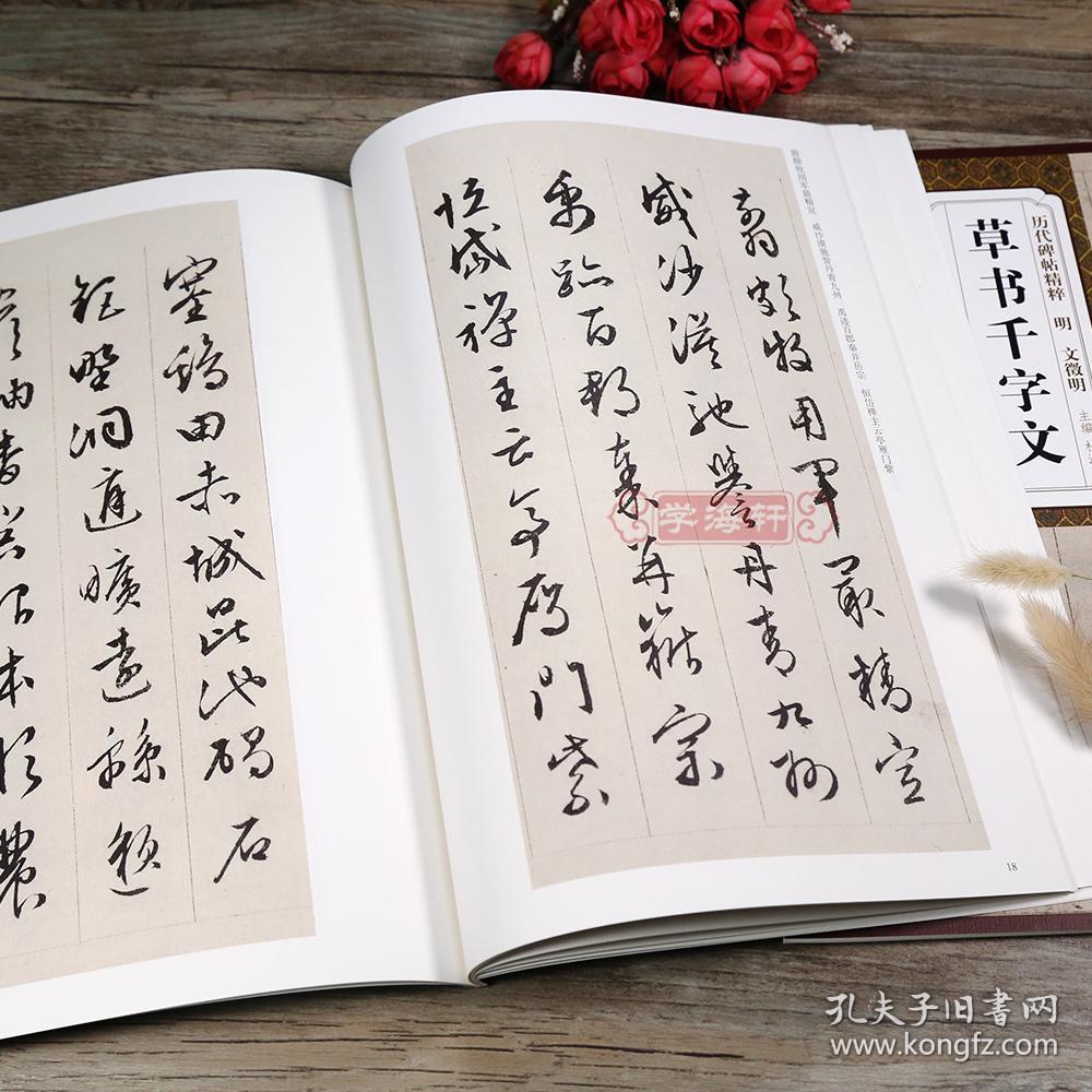 草书千字文 历代碑帖 杜浩 文征明草书毛笔字帖书法学生成人临摹练习