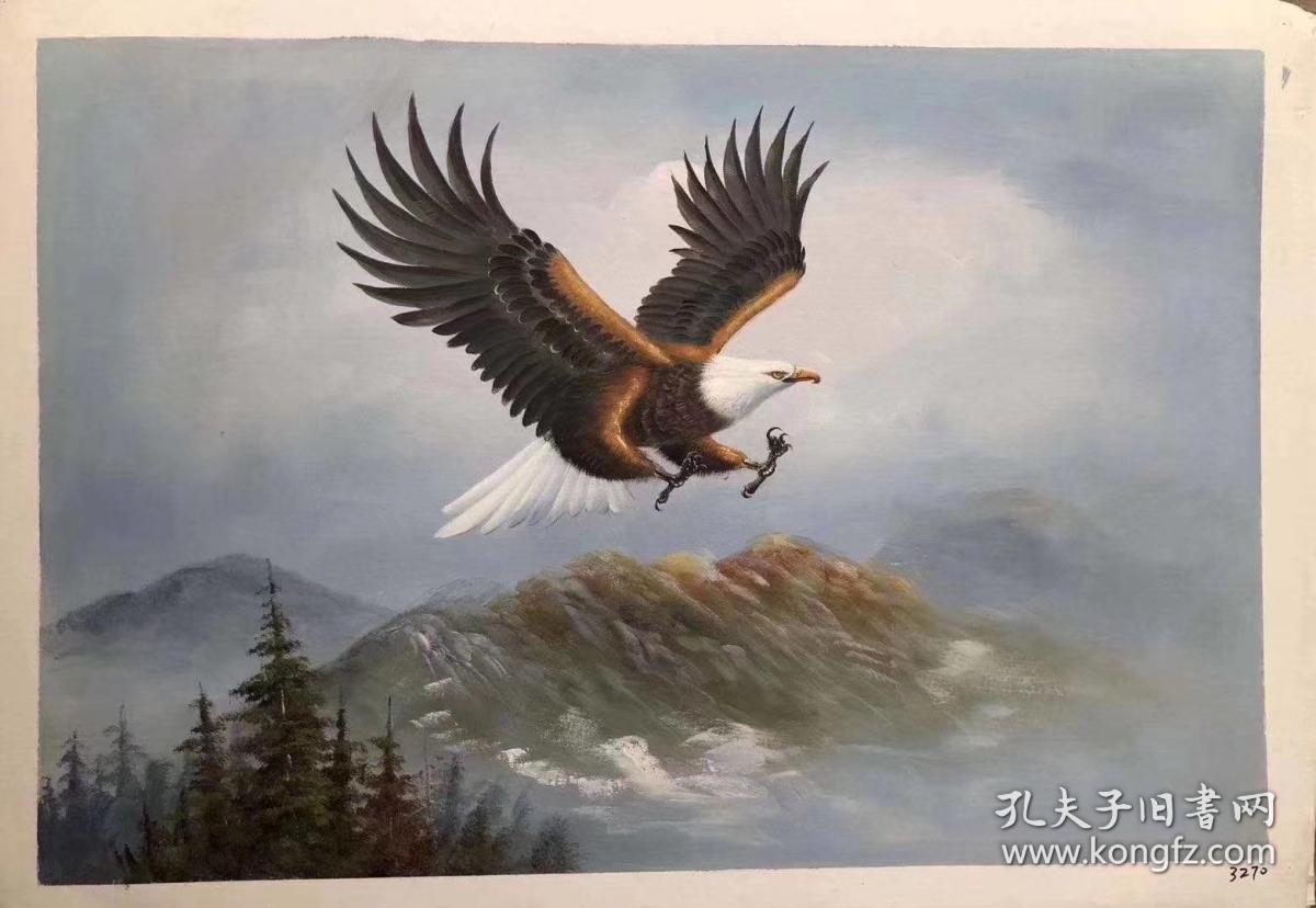 【卖家保真】郑秋里老师精品油画鹰 保真保手绘 真迹!