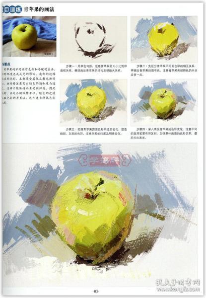学海轩 临摹本 色彩静物上册 赵锦杰 滕佳强 实物照片步骤解析 水粉