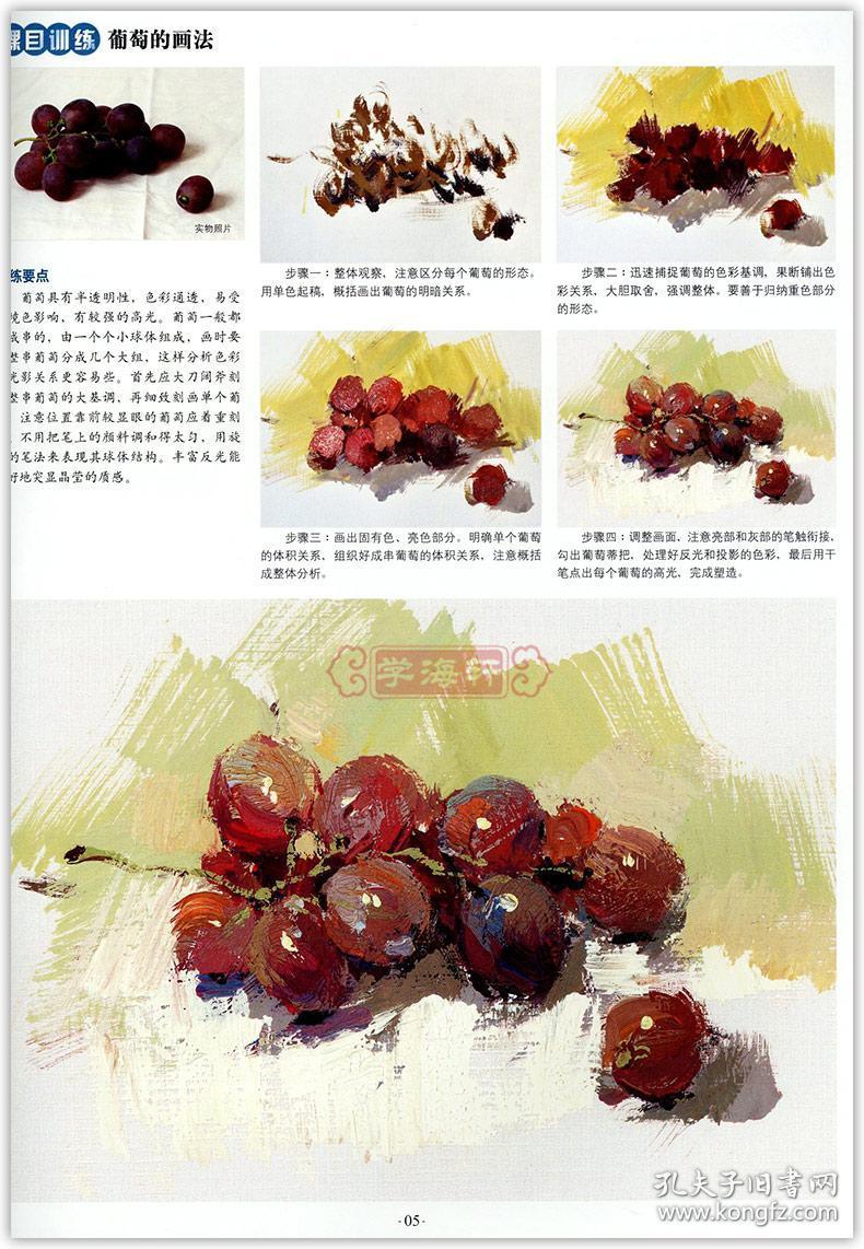 学海轩 临摹本 色彩静物上册 赵锦杰 滕佳强 实物照片步骤解析 水粉