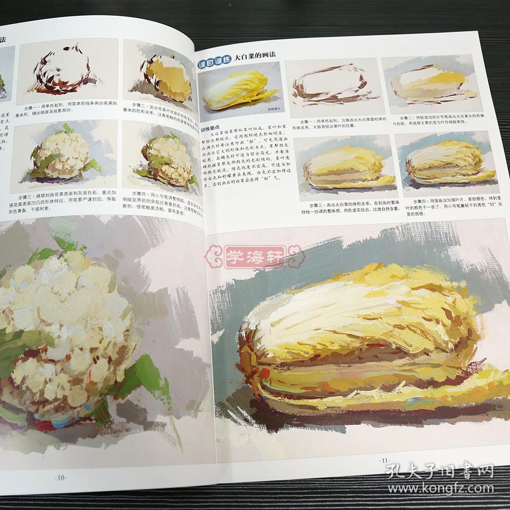 色彩静物上册 赵锦杰 滕佳强 实物照片步骤解析 水粉水彩绘画书籍入门