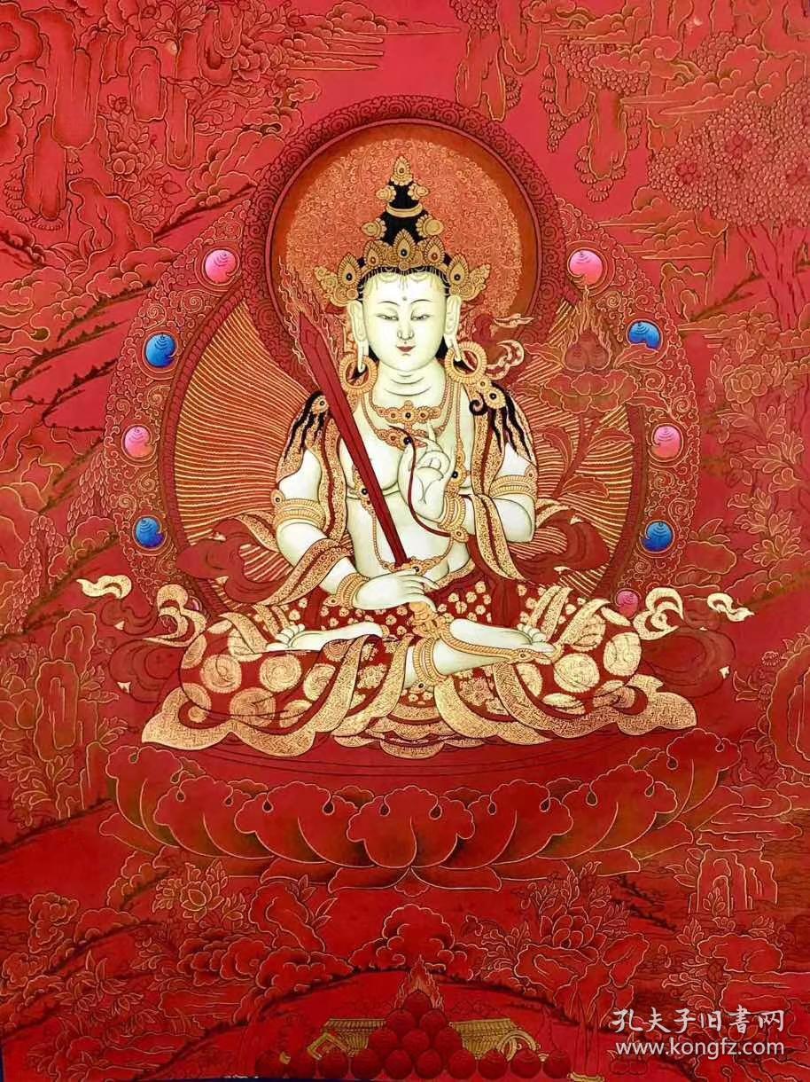 【虚空藏菩萨】顶级画工 收藏级 尼泊尔唐卡大师作品