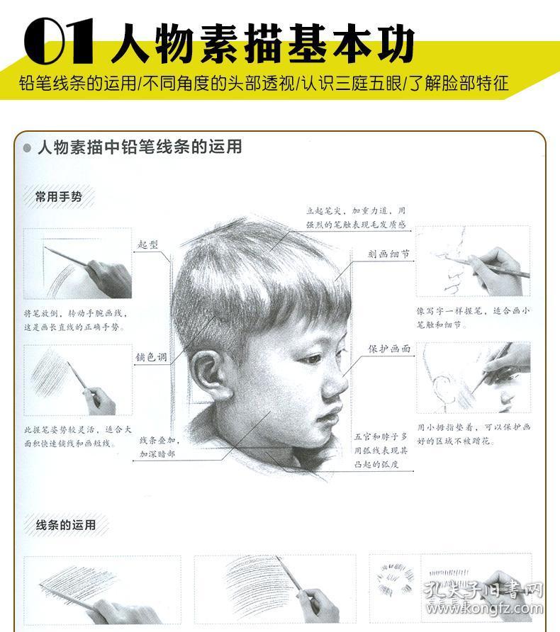 学海轩 人物素描入门一本通 飞乐鸟 成人学生零基础素描教程绘画美术