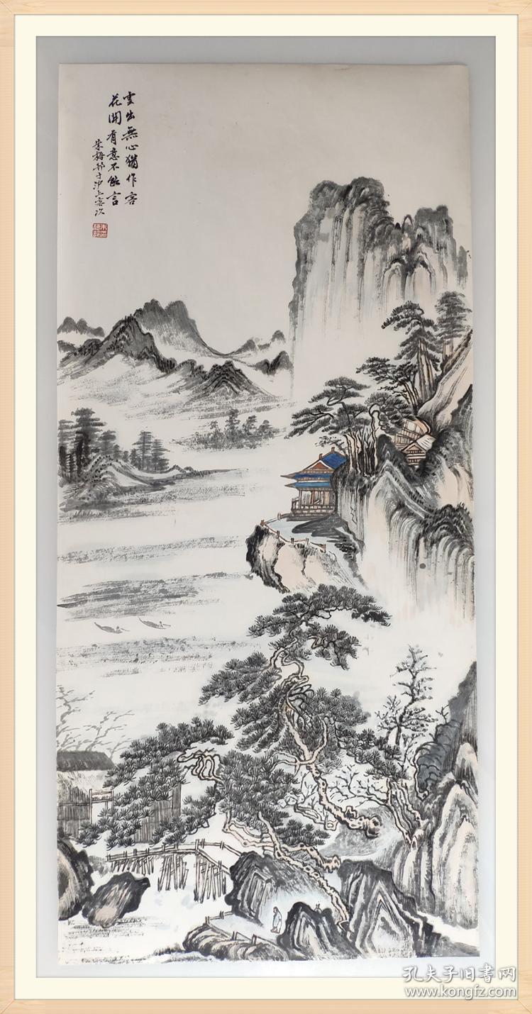 海派画家朱梅邨朱梅村山水冬景国画真迹