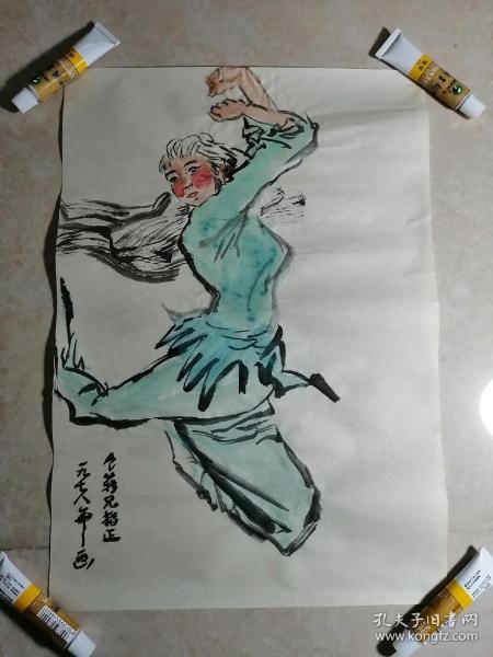 纯手绘老国画.白毛女
