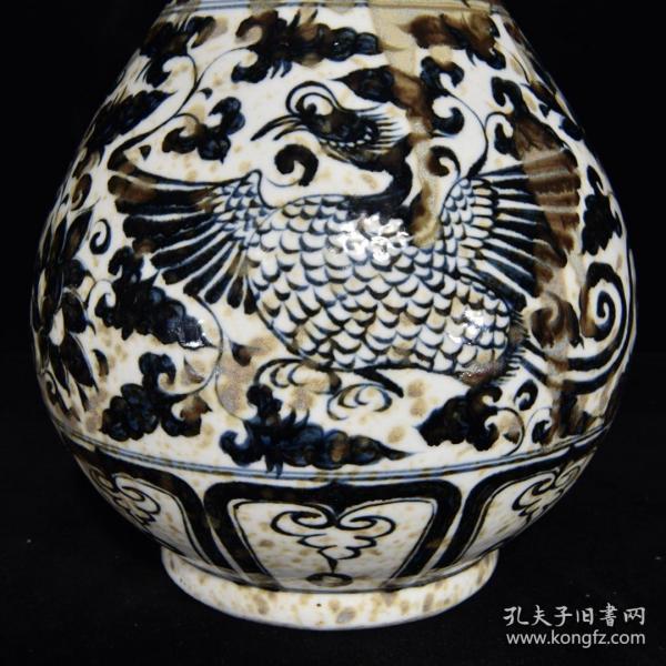 元青花凤纹玉壶春瓶