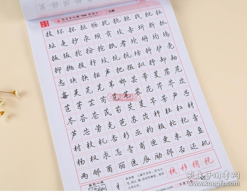 水笔成人学生行楷临摹书法字帖练字本 笔画音序排列常用偏旁书写技巧