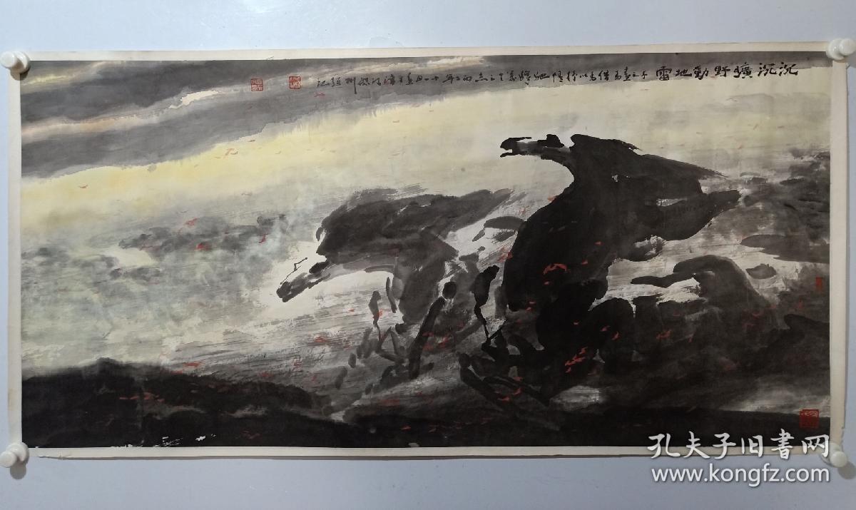 保真书画,当代画马名家,津门代表画家袁烈州令人震撼的国画佳作《沉沉