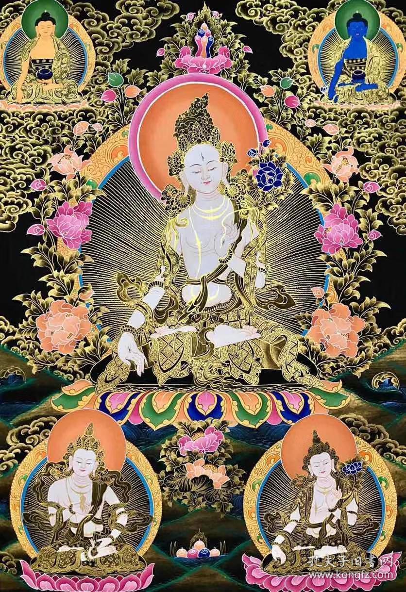 【白度母】超高性价比知名画僧亲手工绘 布图精美,画工细腻,人物众多