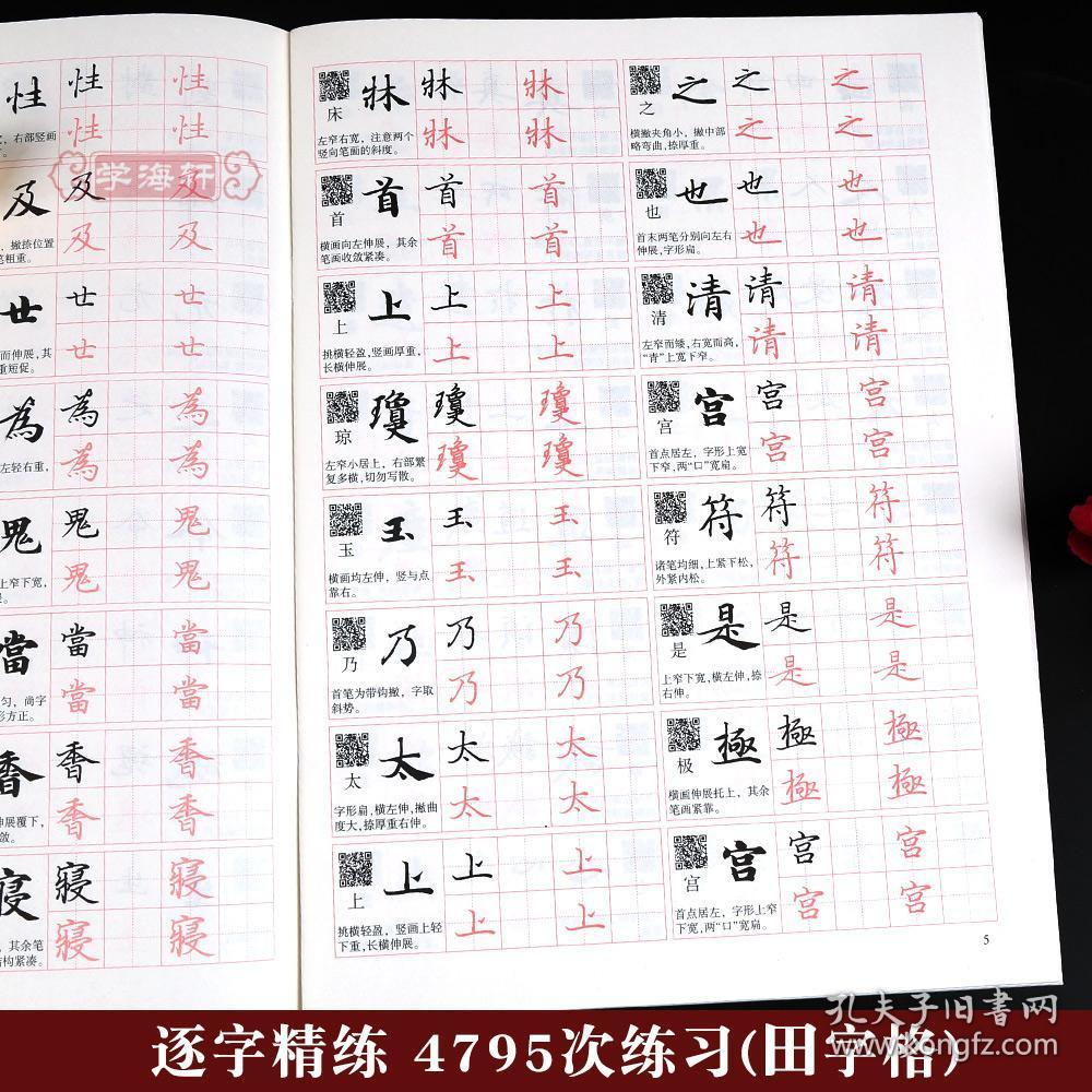 逐字精练 全视频教程 楷书钢笔中性笔临摹书法字帖 单字练习结构讲解