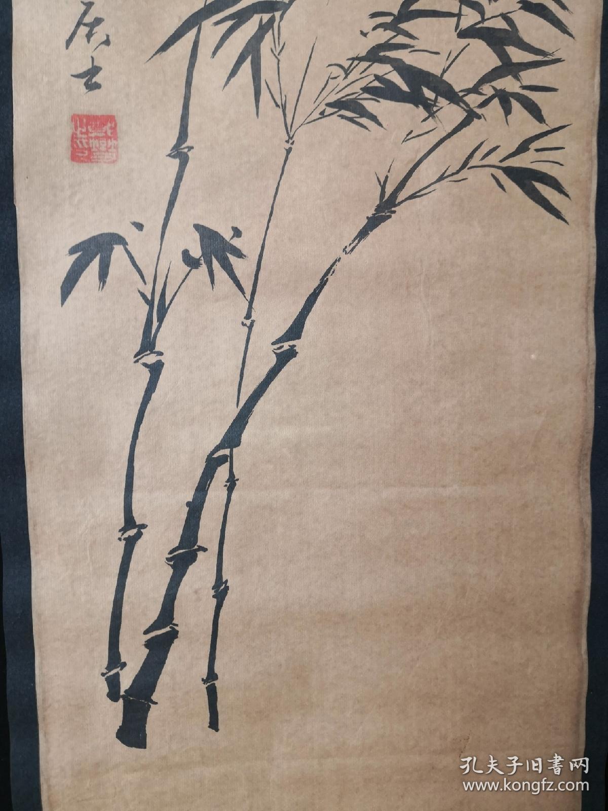 编号012,古画,四条屏中堂画—竹子 作者:郑板桥材质:宣纸 装裱尺寸