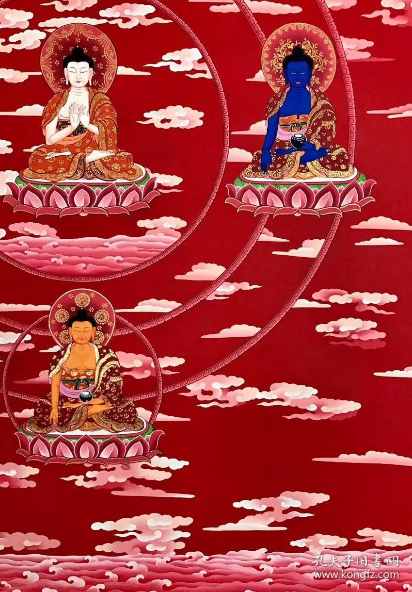 【五方佛】高端精品彩唐 级画工,尼泊尔名作家品龙凤文经坛城 喇嘛