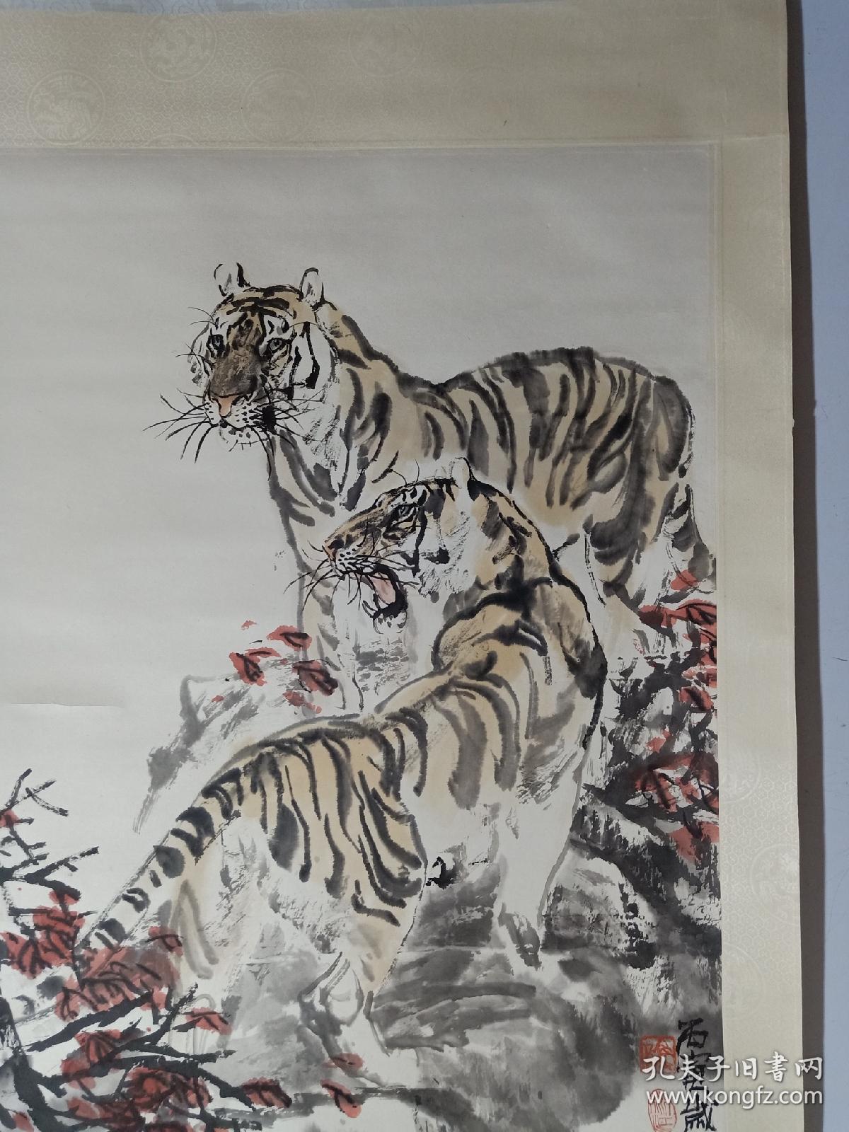 保真书画,当代写意画老虎第一人阴衍江国画精品《双虎