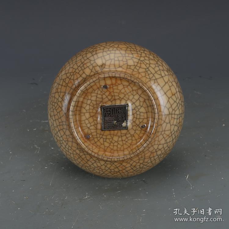 宋哥窑酱釉葫芦瓶 仿古瓷器古董真品包老保真古玩收藏
