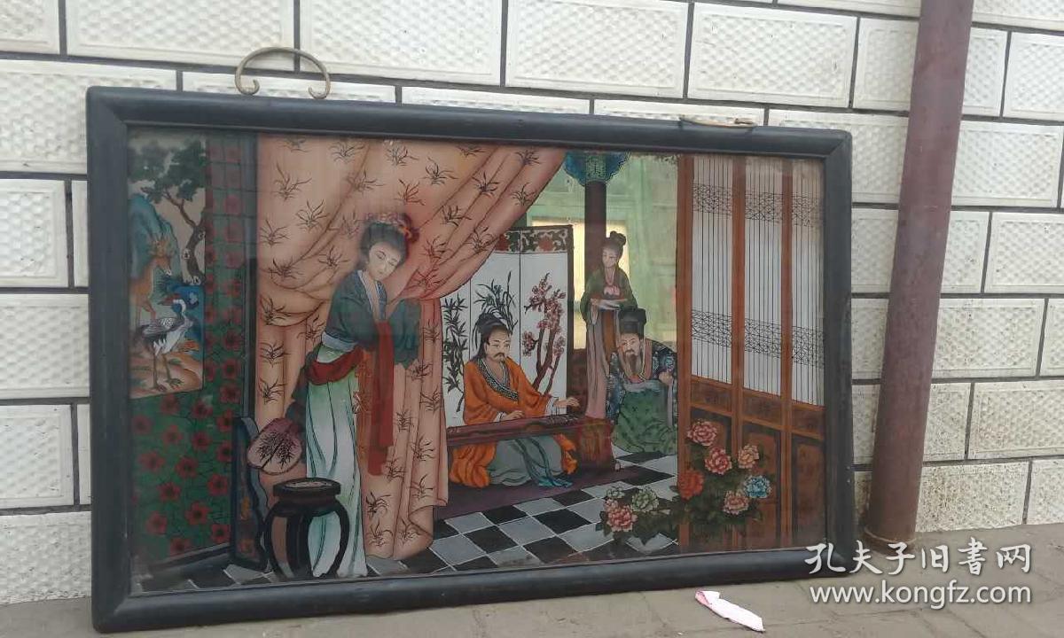 清代民国玻璃画手绘装饰画