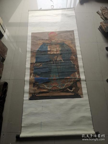 清代一品官员虎皮龙袍画像,中堂