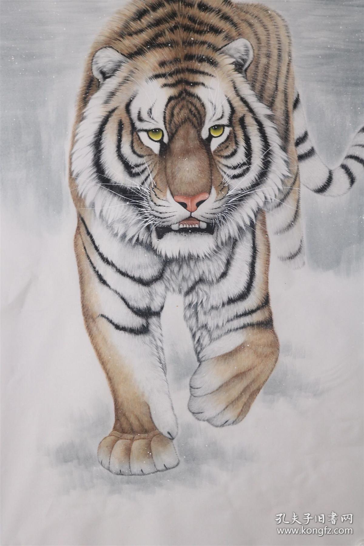 江老师四尺王者风范虎国画
