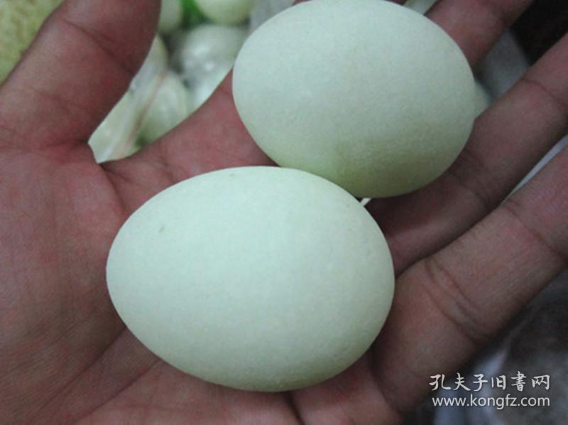 天然正品萤石夜明珠原石 鸡蛋型白色冰洲石夜光球摆件