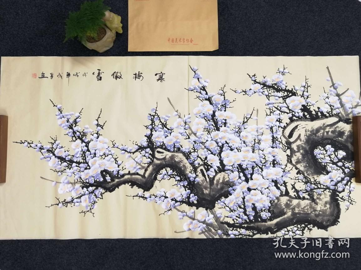田成喜真迹作品 寒梅傲雪(古白梅横) 陕西中华传统书画研究院院长