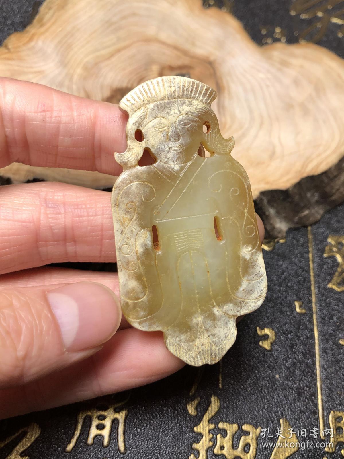 出土古玉老玉老物件古董旧货收藏品和田玉水坑沁站古人玉佩挂牌包浆