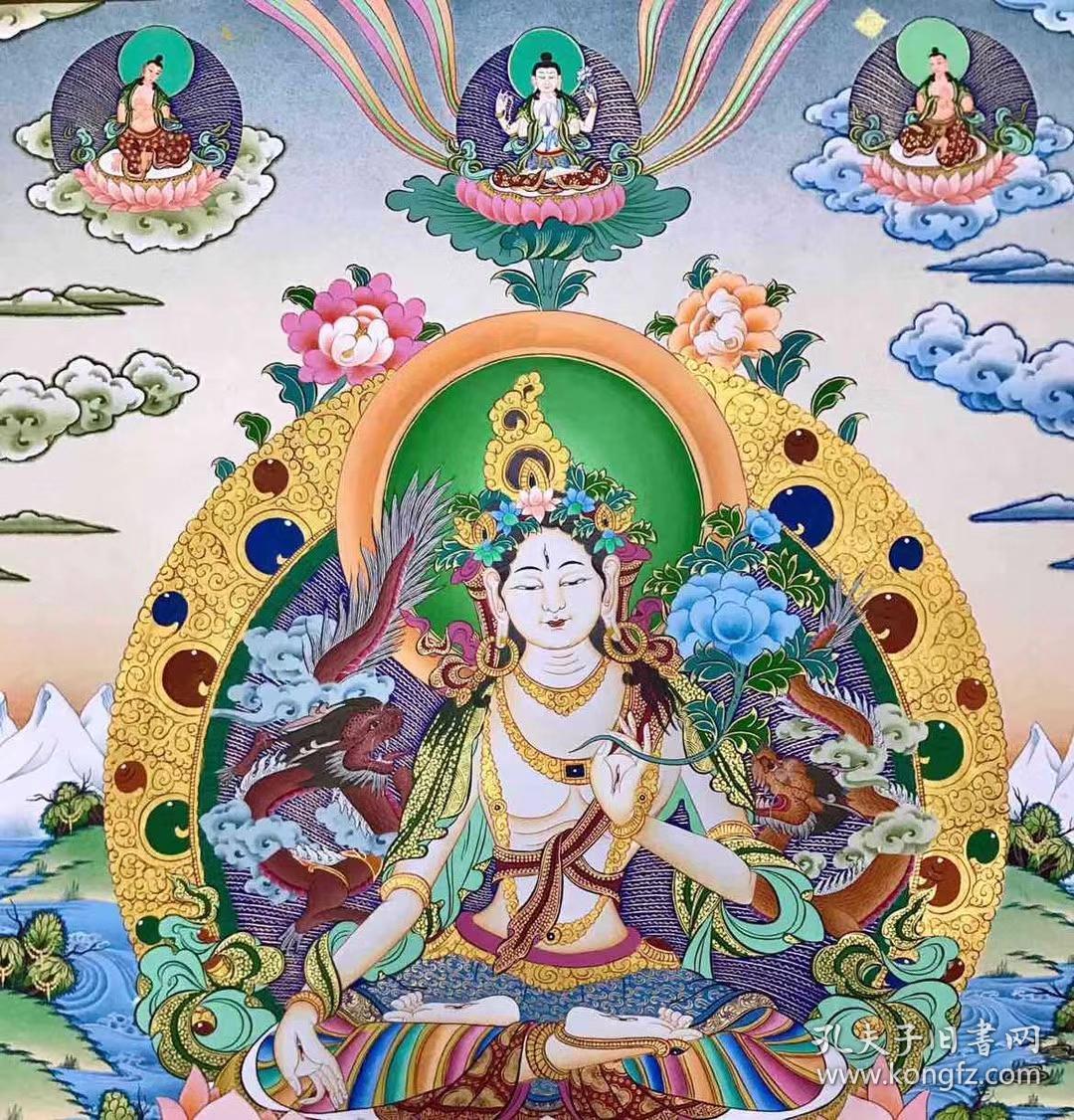 【白度母】高端精品彩唐 尼泊尔成名唐卡画师经典之作