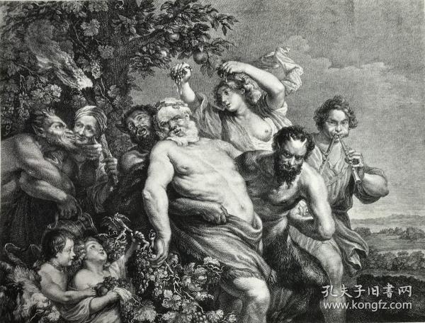 1877年感光制版铜版画西勒诺斯醉酒德国画家鲁本斯peterpaulrubens