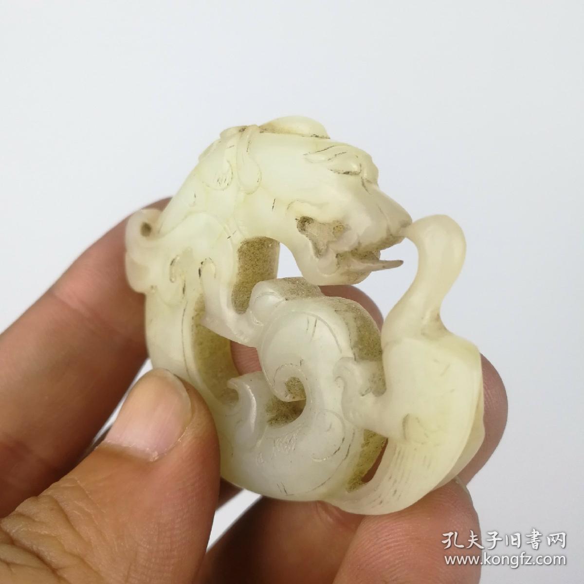 古玩玉器老玉古玉战汉龙凤挂件玉佩明清古董文玩收藏老物件龙凤佩