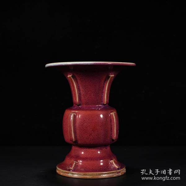 宋钧窑玫瑰紫釉出戟尊 尺寸23/19