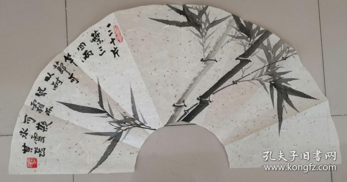 陈其飞,一尺,扇面.竹子