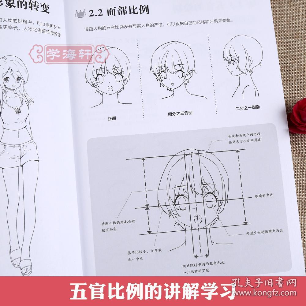 漫画吧4本套装漫画教程书零基础学初学者临摹素材q版古风素描漫画入门